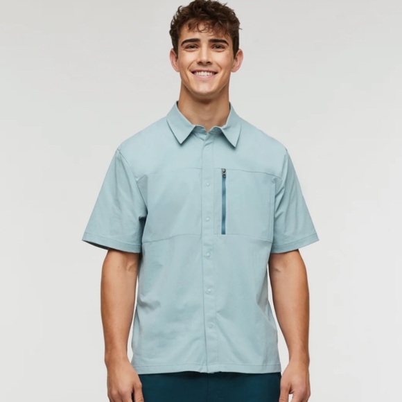 Cotopaxi Men's Medium Sumaco Short-Sleeve Shirt Blue Sea Spray NWT UPF 50 - Picture 2 of 7